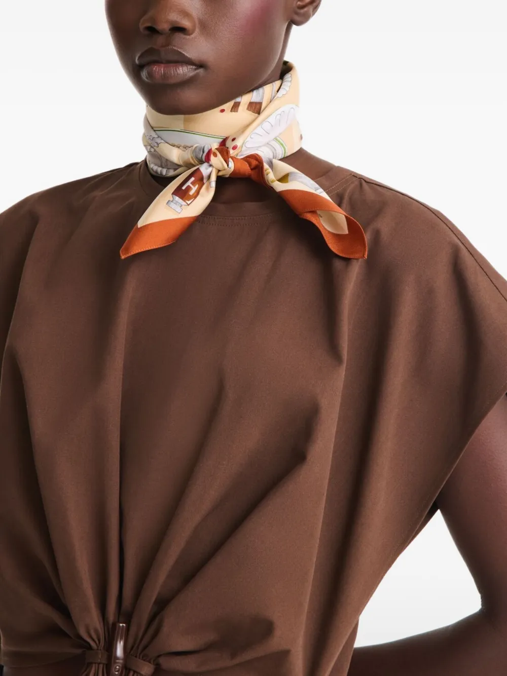 Longchamp Palette d'Artiste printed silk scarf - Beige