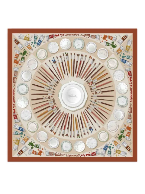Longchamp Palette d'Artiste printed silk scarf