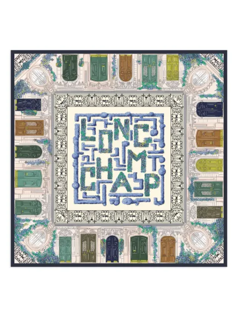 Longchamp وشاح حرير 'جاردين باريزين'