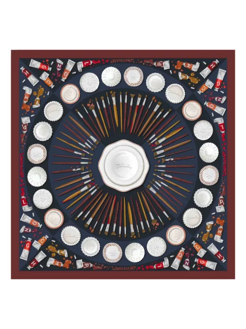 Foulard en soie à imprimé palette d'Artiste - Longchamp - Modalova