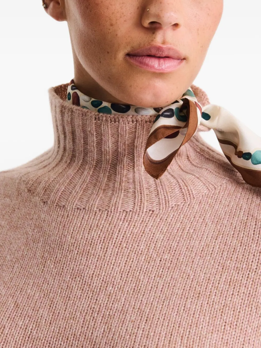 Longchamp Perles de Paris printed silk scarf - Beige
