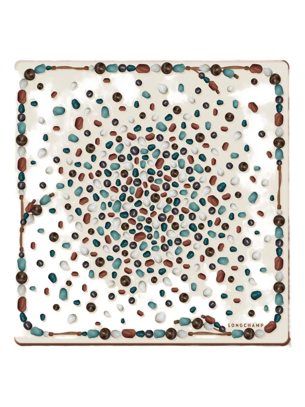 LONGCHAMP PERLES DE PARIS PRINTED SILK SCARF