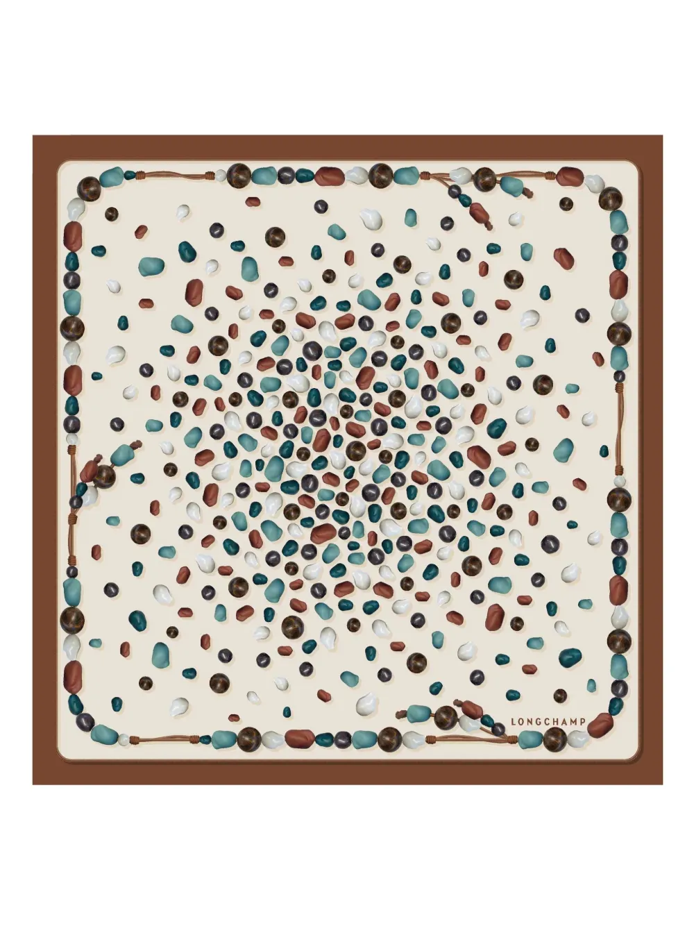 Longchamp Perles de Paris printed silk scarf - ニュートラル Longchamp Perles de Paris printed silk scarf - ニュートラル