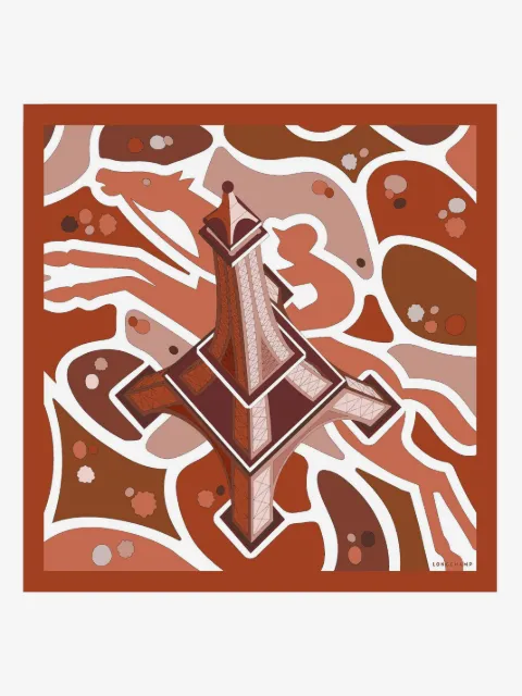 Longchamp Equestrian Tower silk scarf