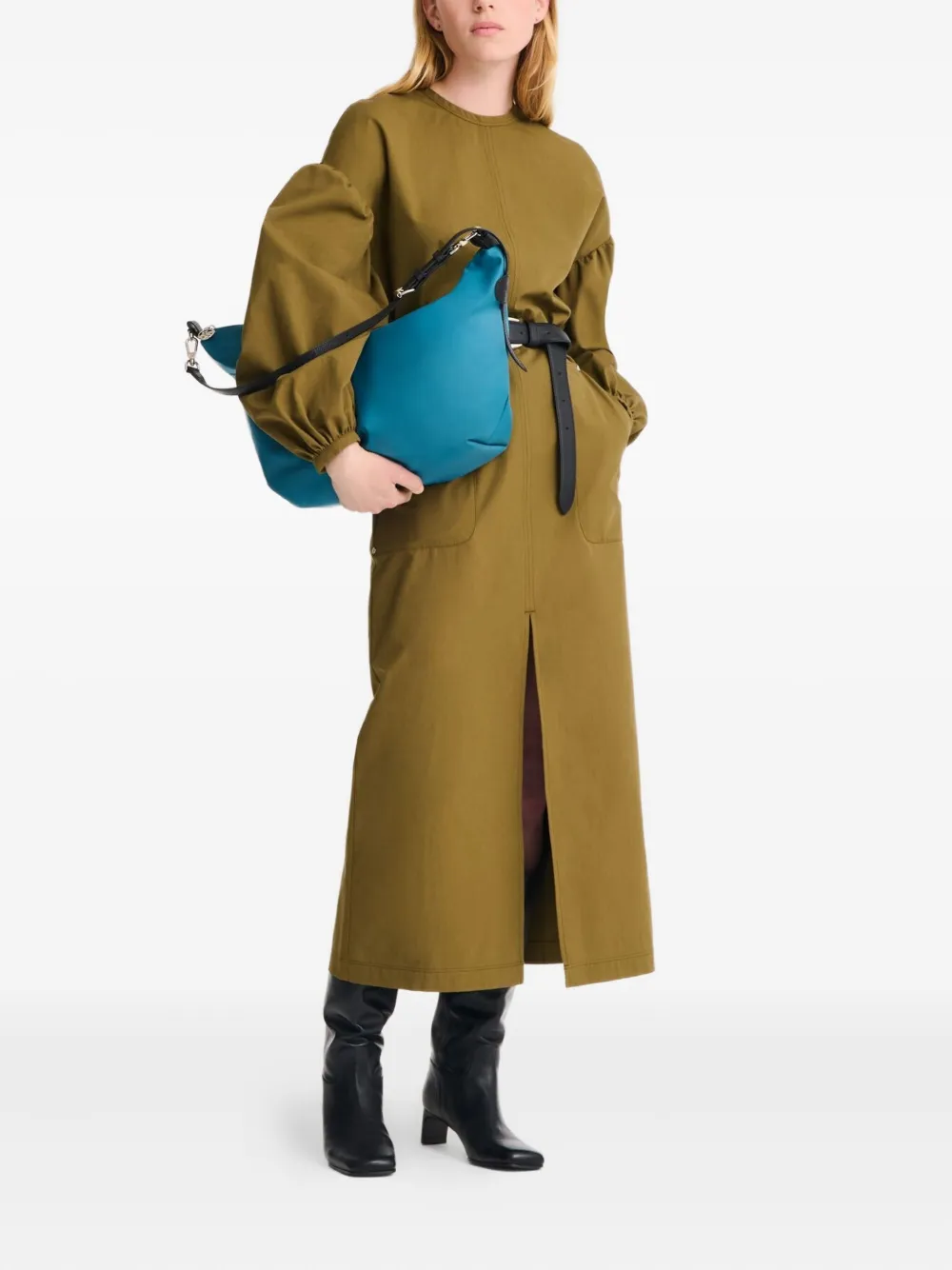 Longchamp Le Slouchy rider-medal shoulder bag Blauw