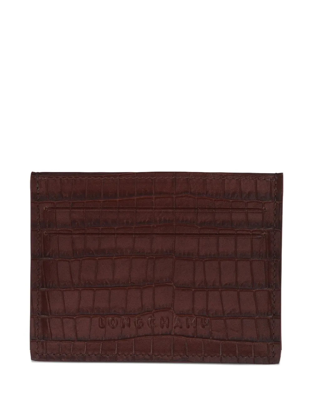 Longchamp crocodile-effect leather wallet - Rood