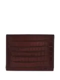 Longchamp crocodile-effect leather wallet - Red