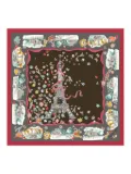 Longchamp Equestrian Tower silk scarf - Brown