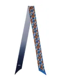 Longchamp Origami Le Pliage patterned silk scarf - Blue