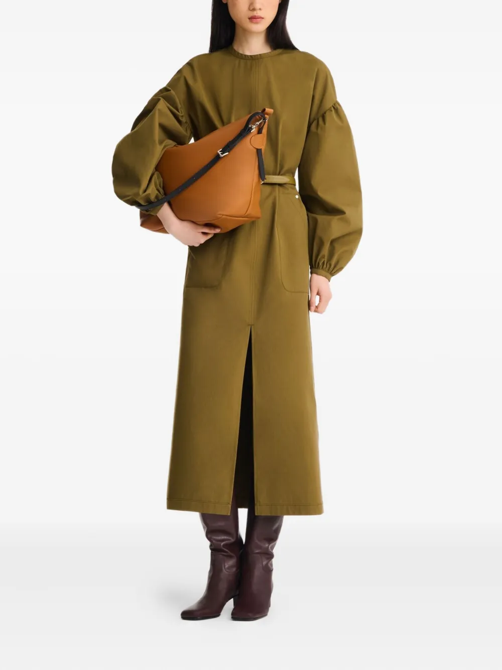 Longchamp Le Slouchy leren schoudertas Bruin