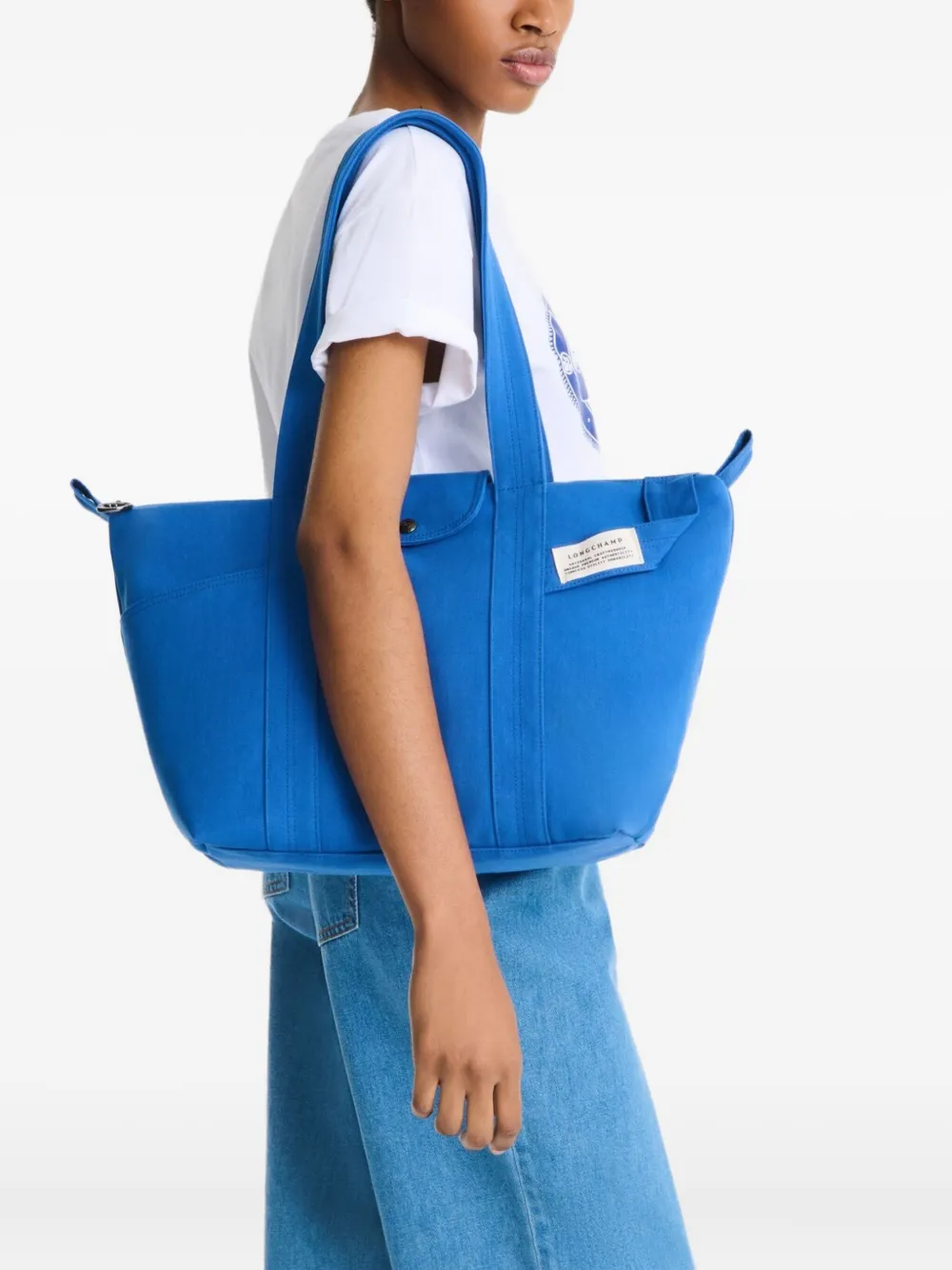 Longchamp Le Pliage medium shopper Blauw