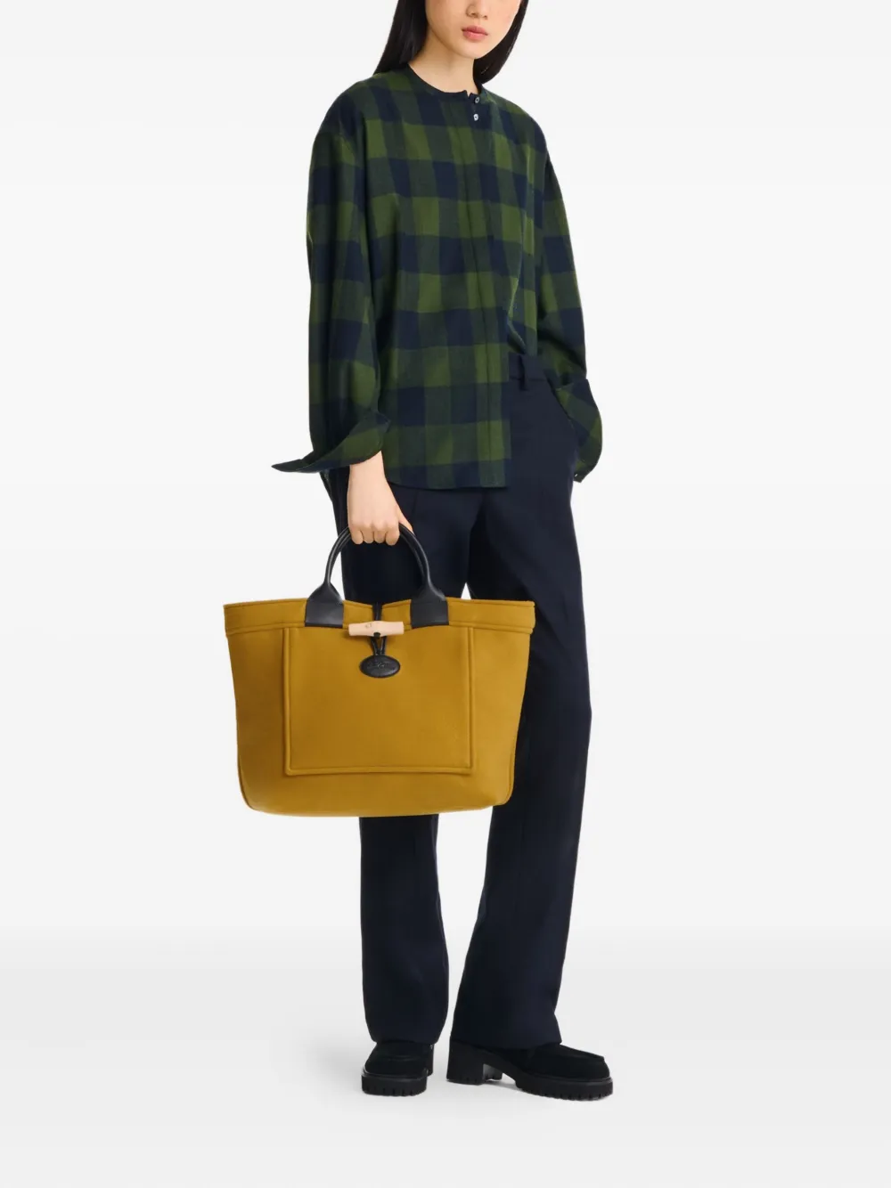 Longchamp Le Roseau L tote bag Geel