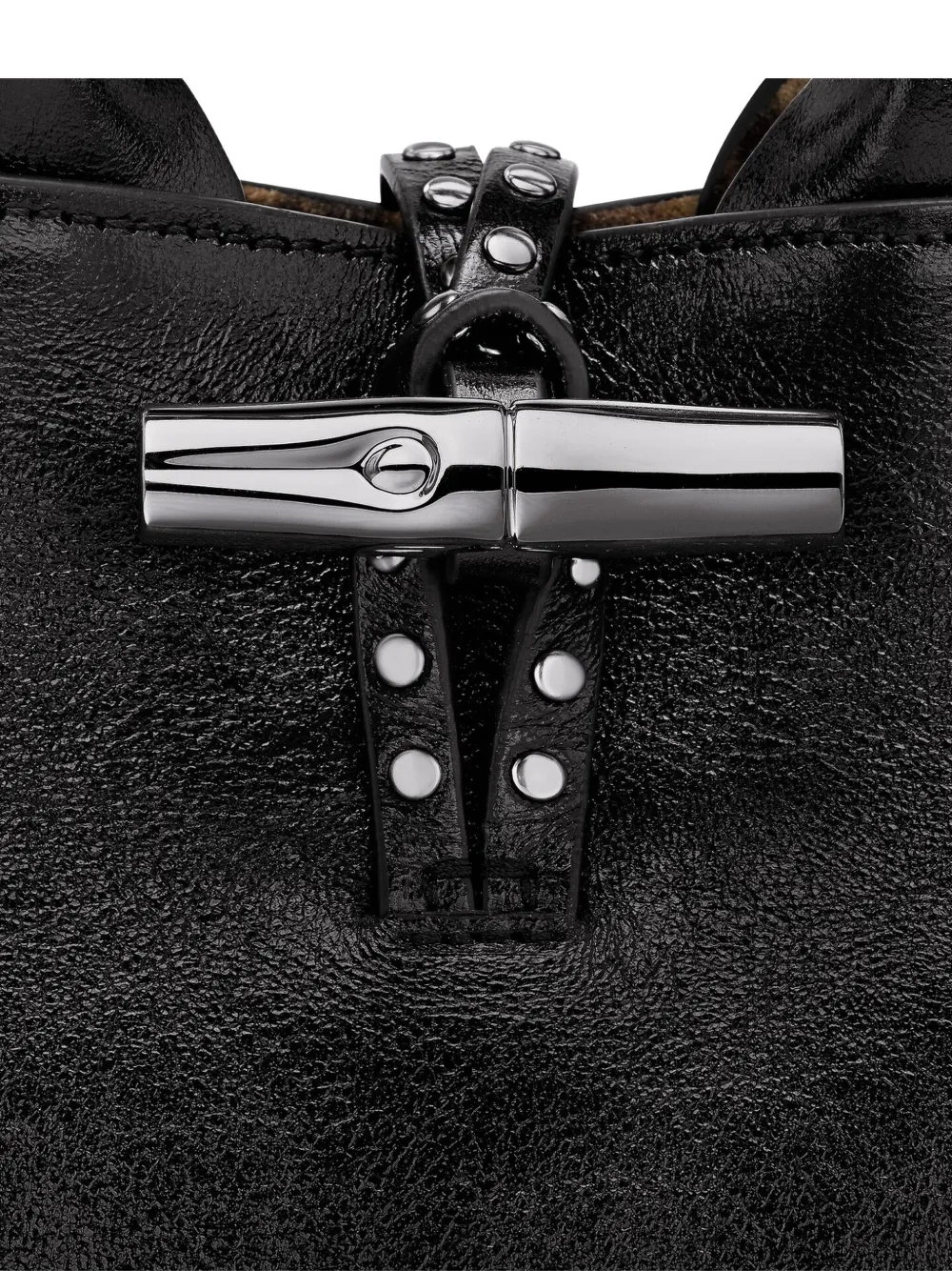 Longchamp Le Roseau mini-tas met studs Zwart