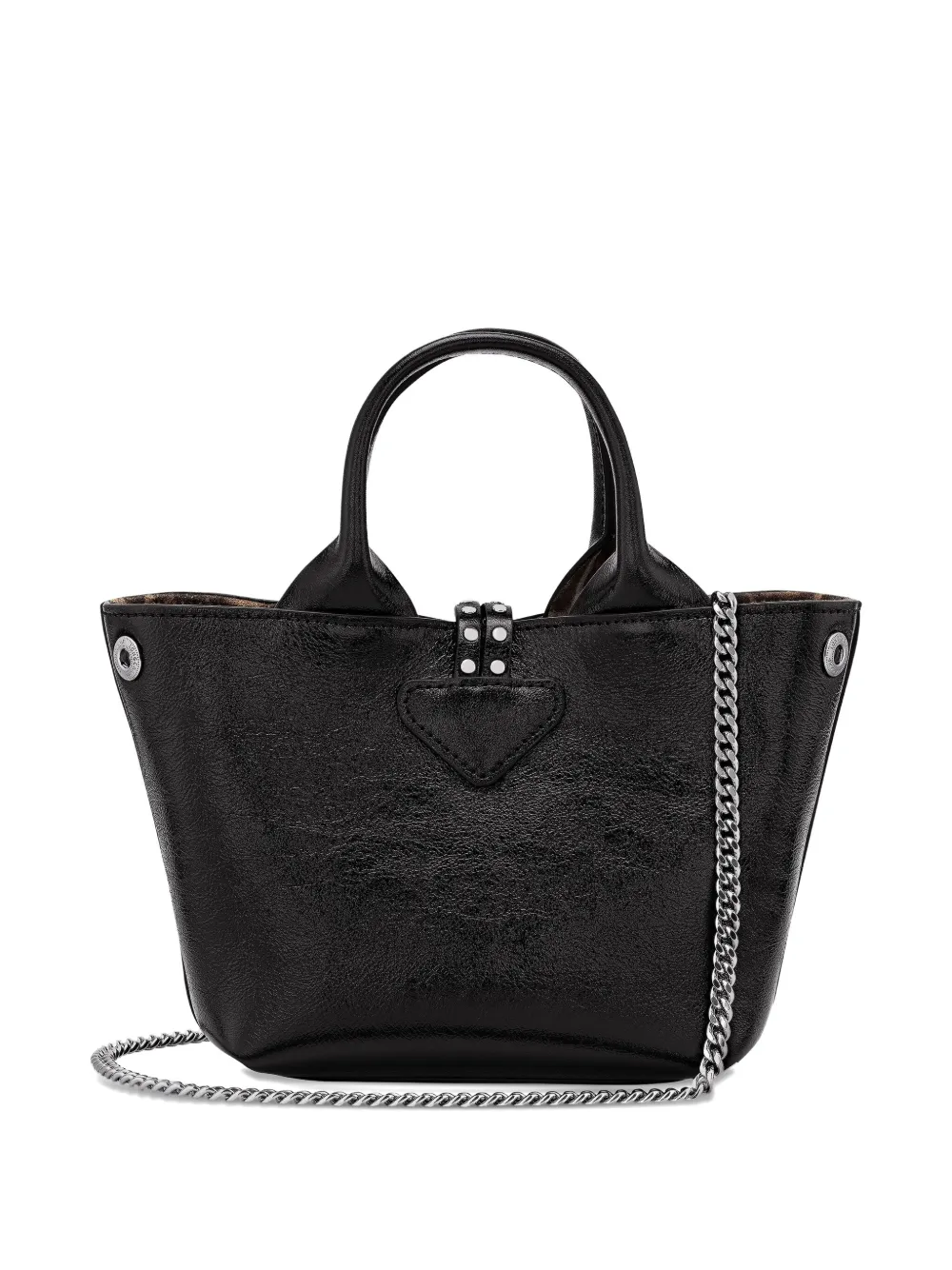 Longchamp Le Roseau mini-tas met studs Zwart