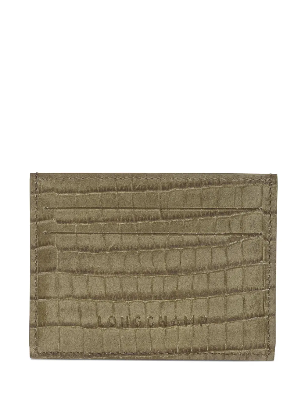 Longchamp crocodile-effect leather wallet - グリーン Longchamp crocodile-effect leather wallet - グリーン