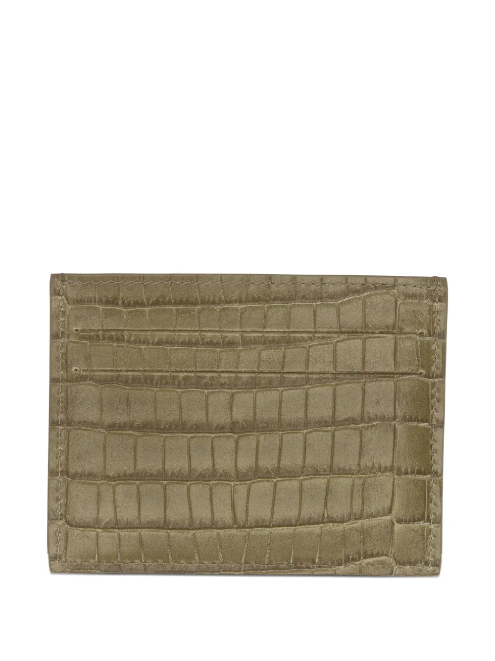 Longchamp crocodile-effect leather wallet - Groen
