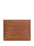 Longchamp crocodile-effect leather cardholder - Brown