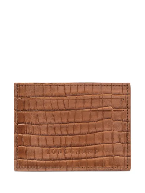 Longchamp tarjetero con efecto de piel de cocodrilo