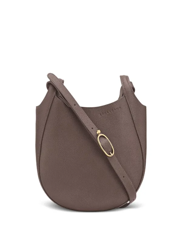 Longchamp Small Le Foulonné Leather Cross Body Bag Brown