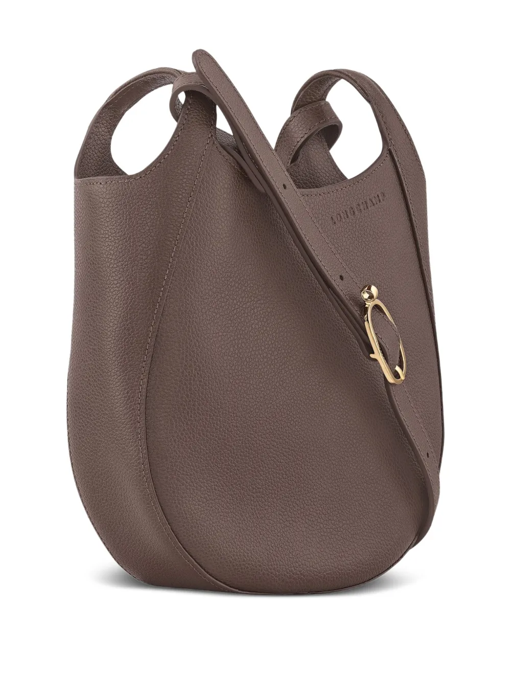 Longchamp Kleine Le Foulonné leren crossbodytas Bruin