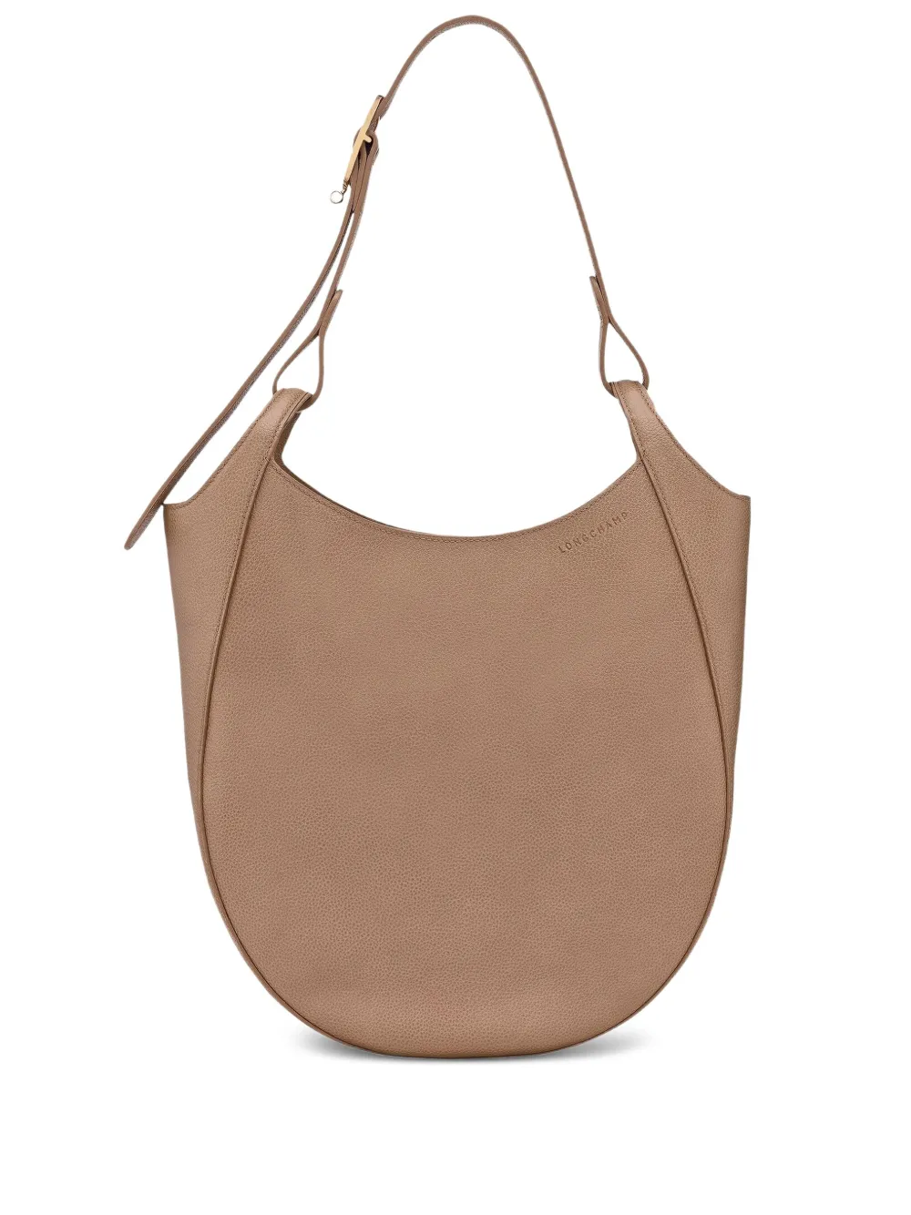 Longchamp Le Foulonné Hobo L leather shoulder bag Beige