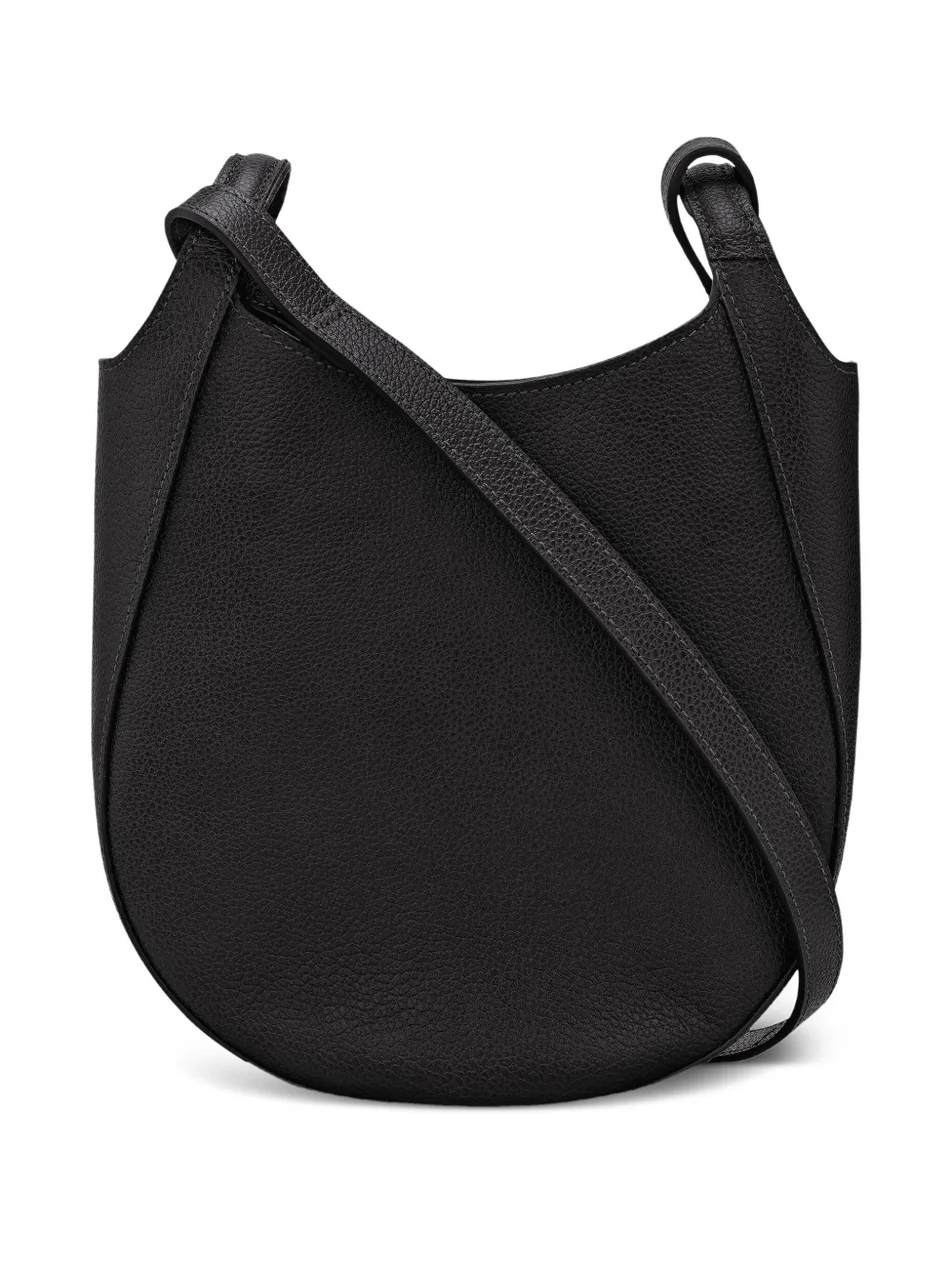 Longchamp Kleine Le Foulonné leren crossbodytas Zwart