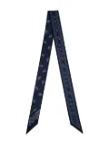 Longchamp French Bandana printed silk neck scarf - Blue