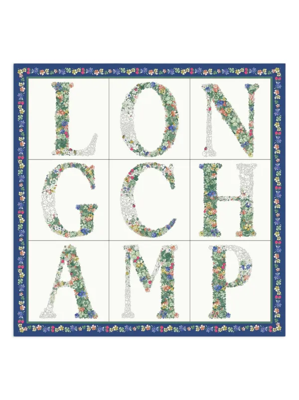 Longchamp Le Jardin Longchamp シルクスカーフ | ブルー | FARFETCH JP