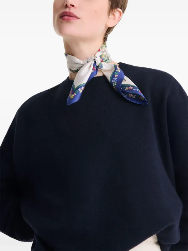 Longchamp Le Jardin Longchamp シルクスカーフ | ブルー | FARFETCH JP