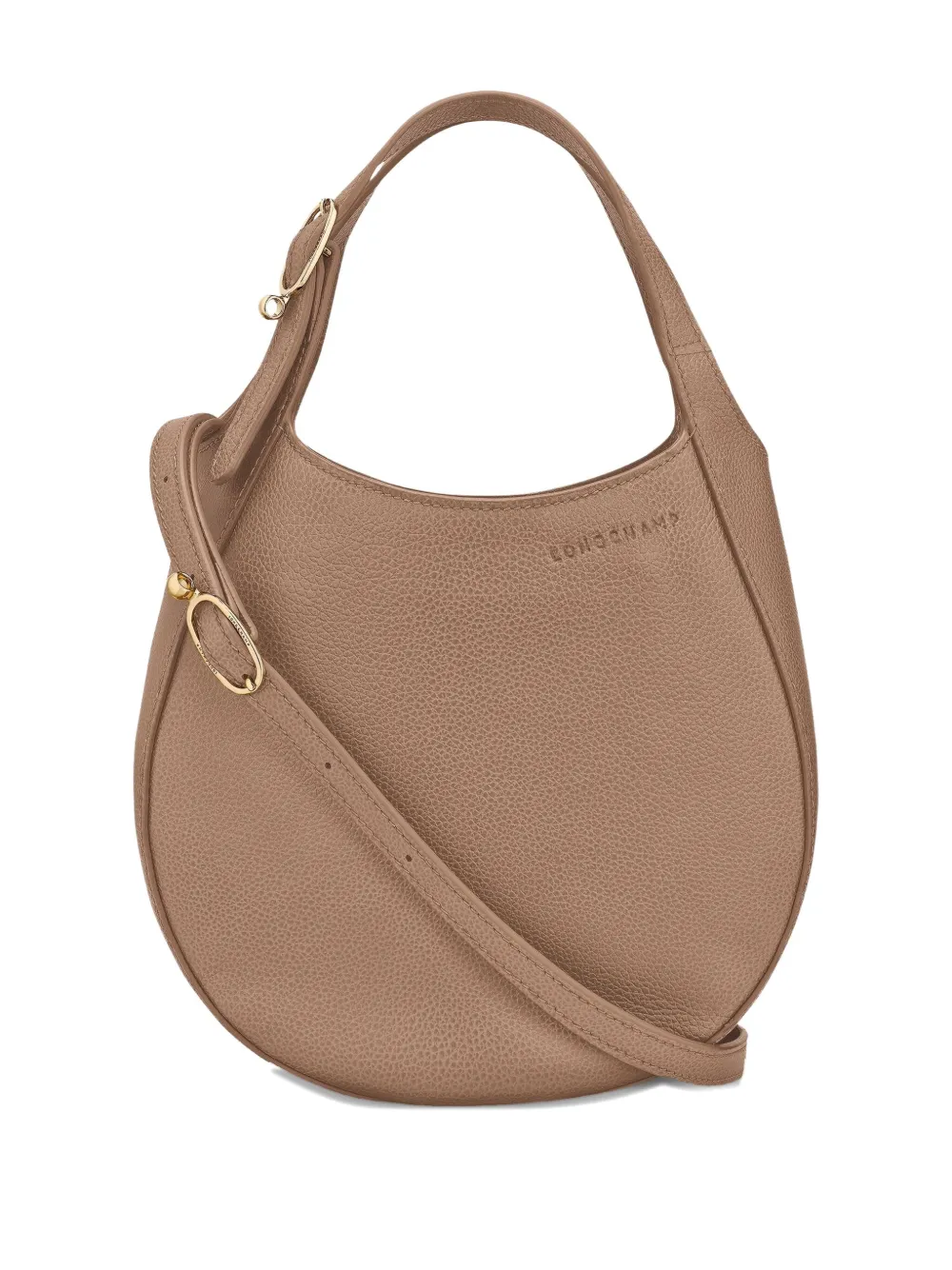 Longchamp Kleine handtas van bewerkt leer Beige