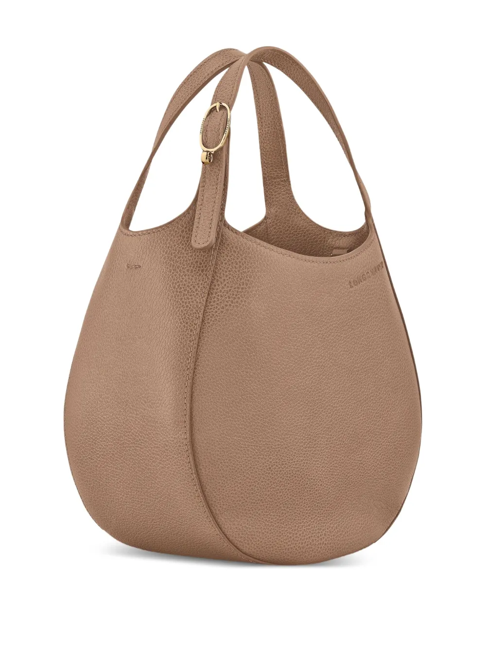  Longchamp Small Grained-leather Handbag - Neutrals 