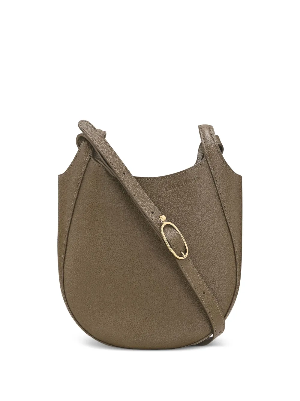 Longchamp small Le Foulonné grained leather cross body bag - グリーン Longchamp small Le Foulonné grained leather cross body bag - グリーン