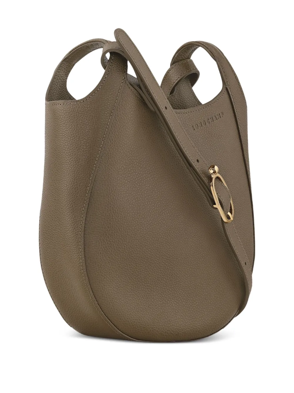Longchamp Kleine Le Foulonné crossbodytas van bewerkt leer Groen