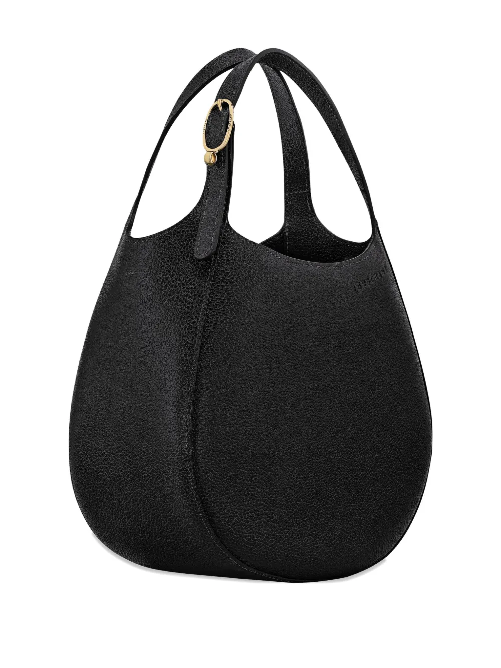 Longchamp Kleine handtas van bewerkt leer Zwart