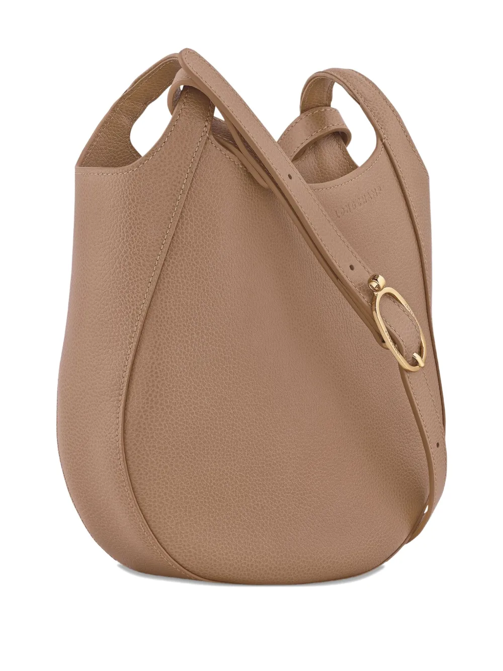Longchamp Kleine Le Foulonné leren crossbodytas Beige