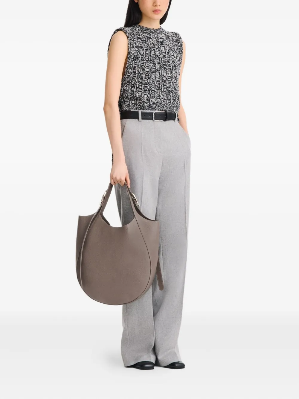 Longchamp Le Foulonné XL leather tote bag Bruin