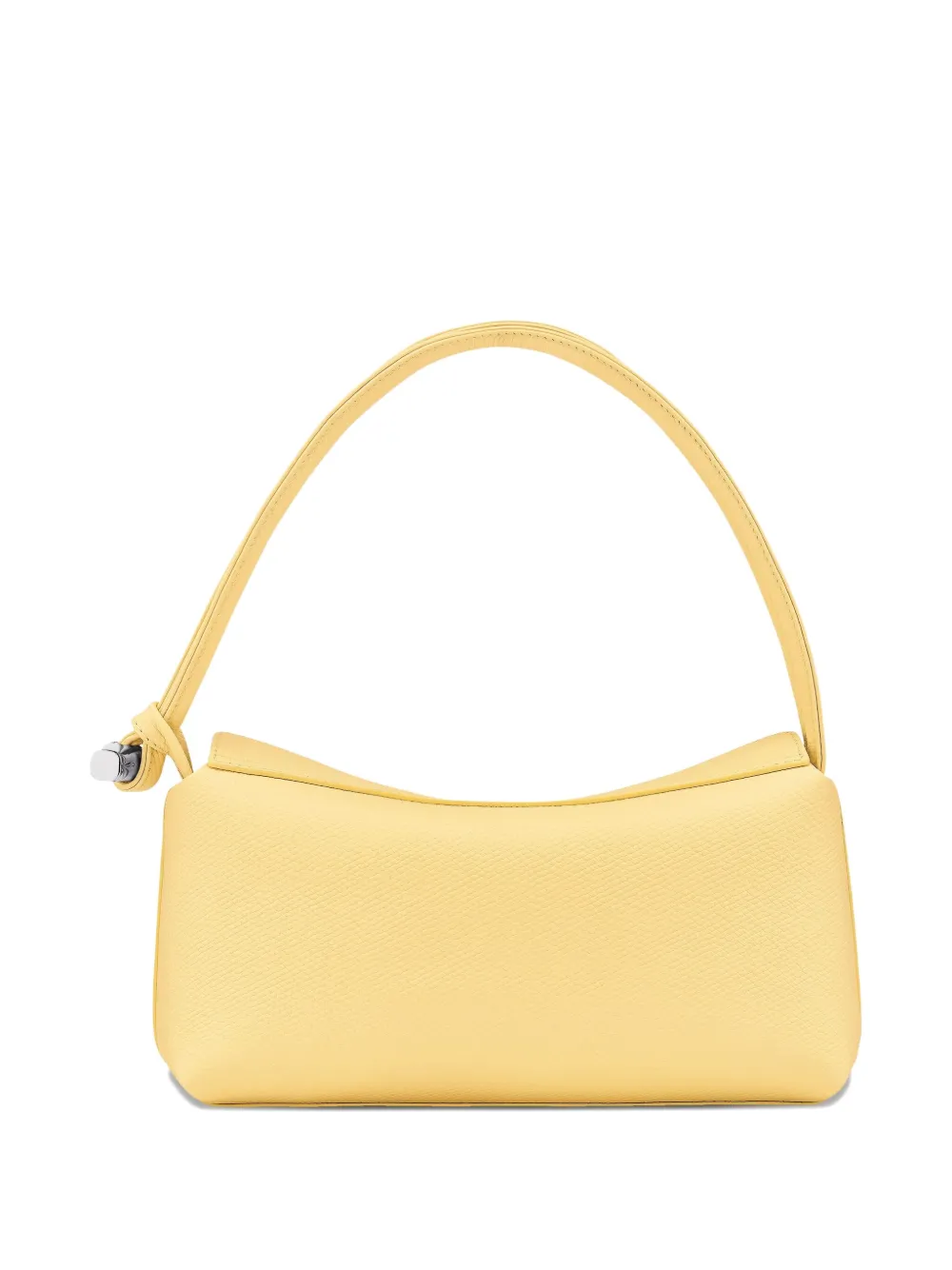 Longchamp Le Roseau leren schoudertas met textuur Geel