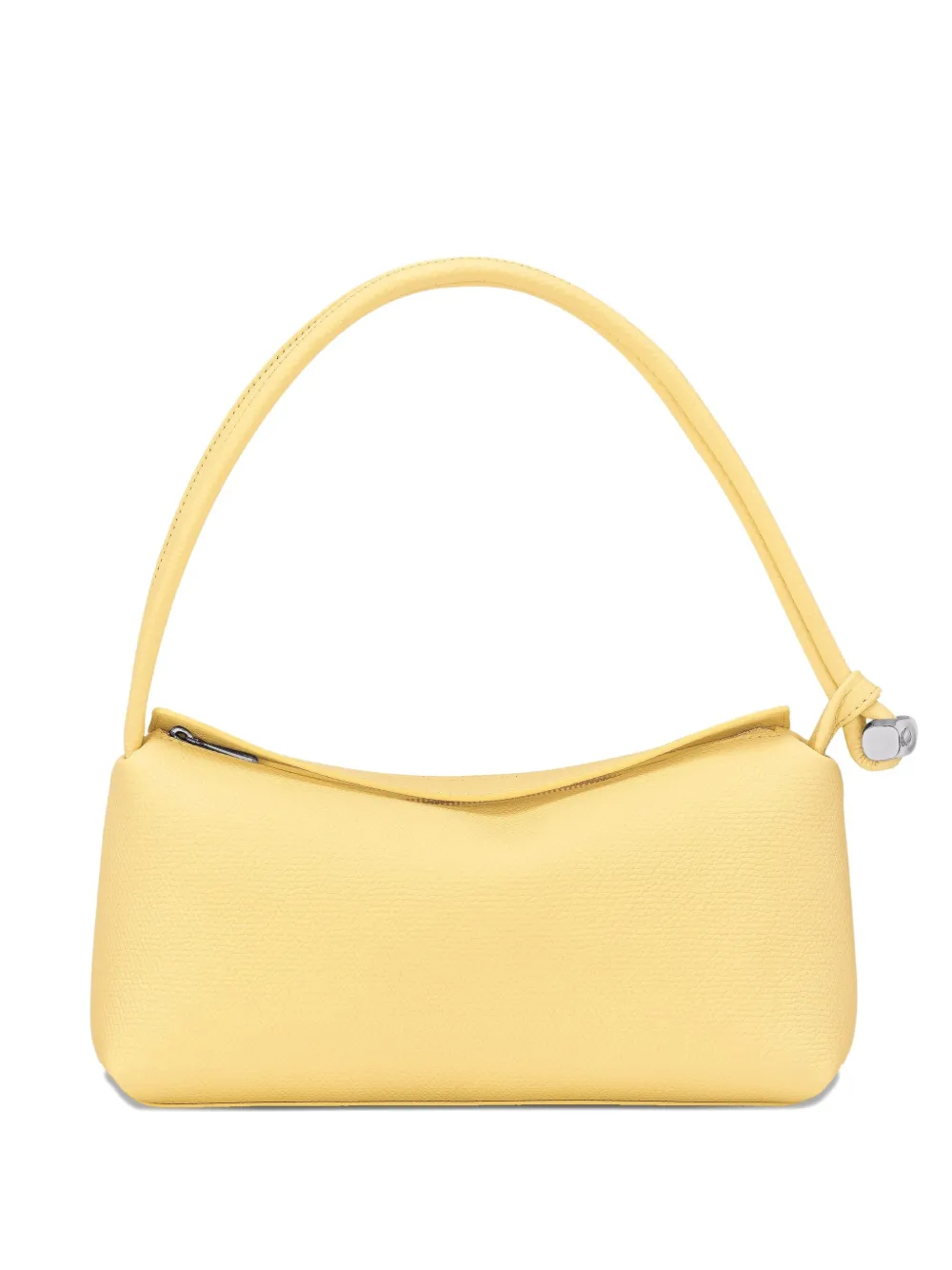 Longchamp Le Roseau leren schoudertas met textuur Geel