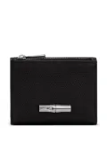 Longchamp Le Roseau textured leather cardholder - Black