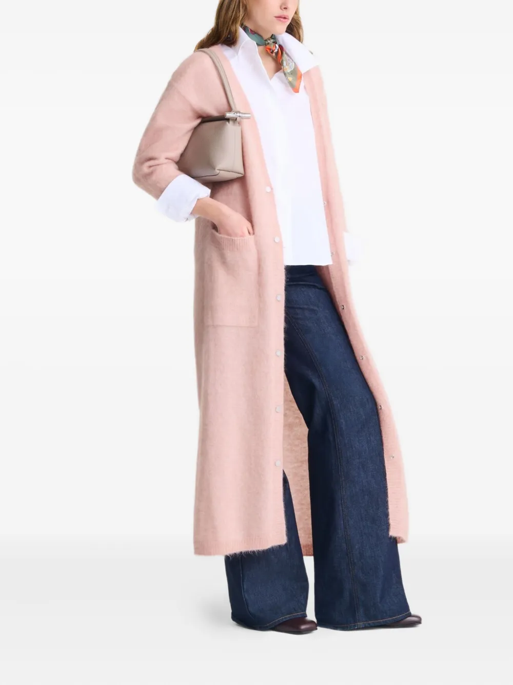Longchamp Le Roseau medium schoudertas Beige