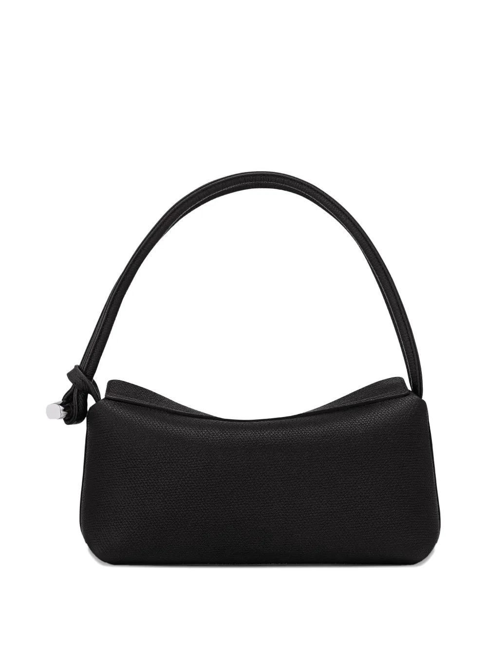 Longchamp Le Roseau leren schoudertas met dubbele handgreep Zwart