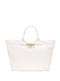 Longchamp Le Roseau canvas tote bag - White