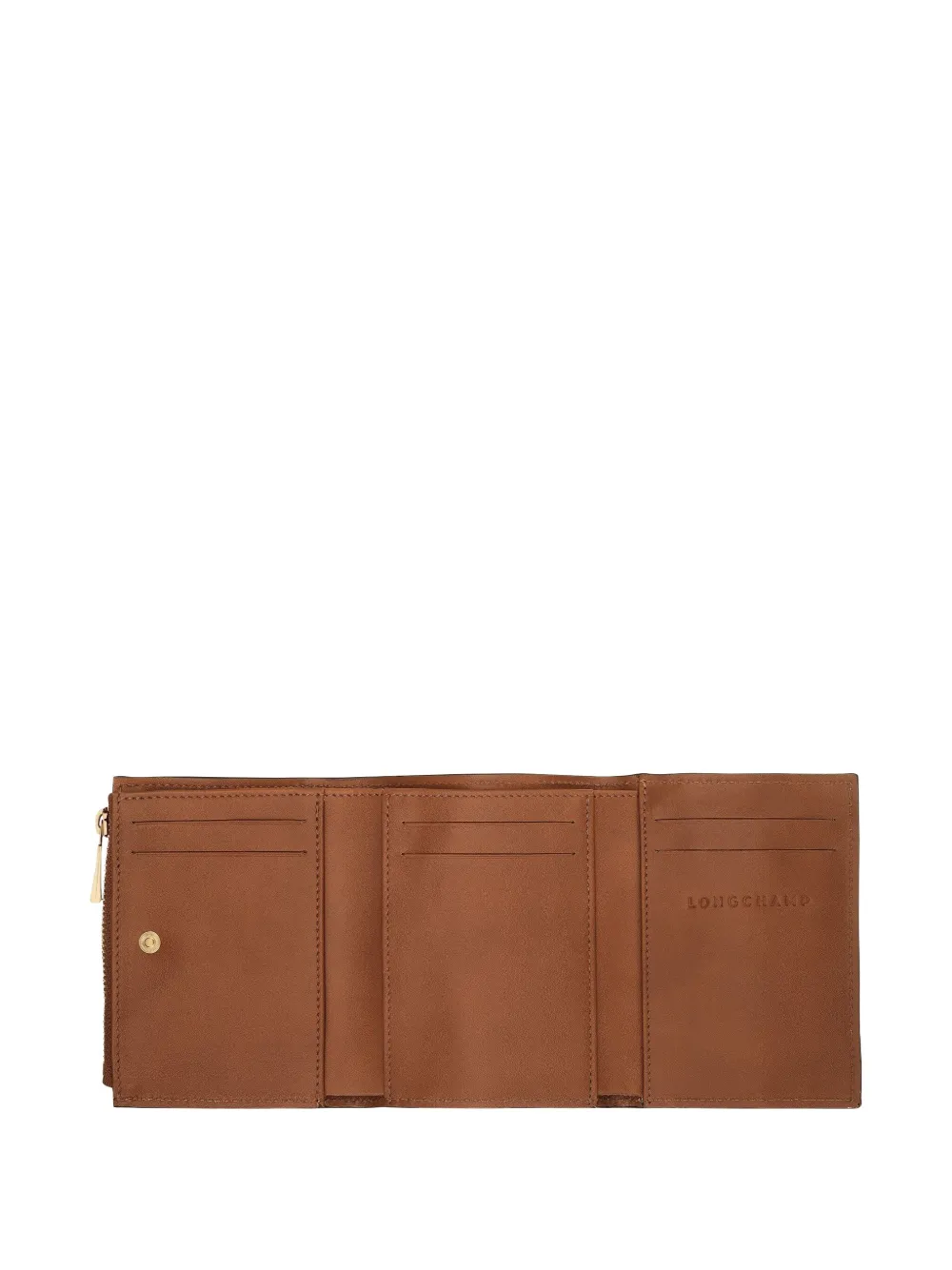 Longchamp Épure leren portemonnee met rits Bruin