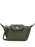 Longchamp Le Pliage leather cord coin purse - Green