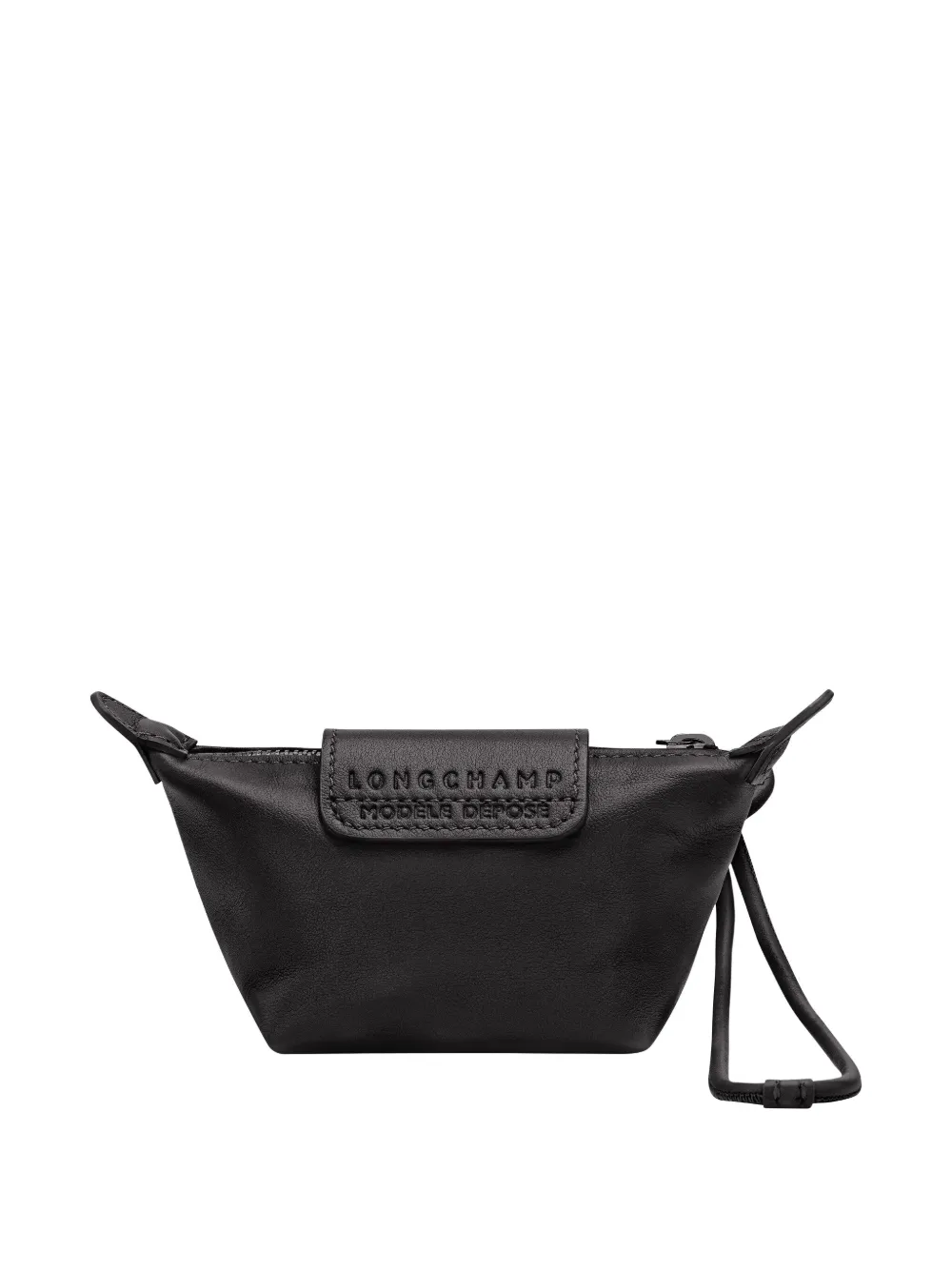 Longchamp embossed leather pouch - Zwart
