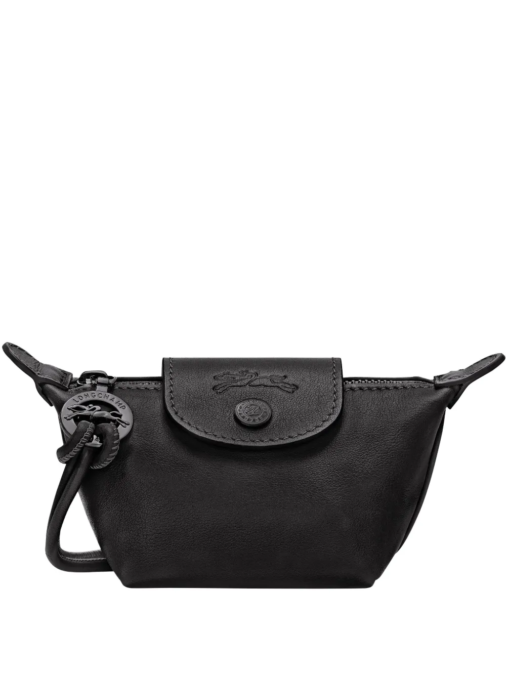 Longchamp embossed leather pouch - Nero