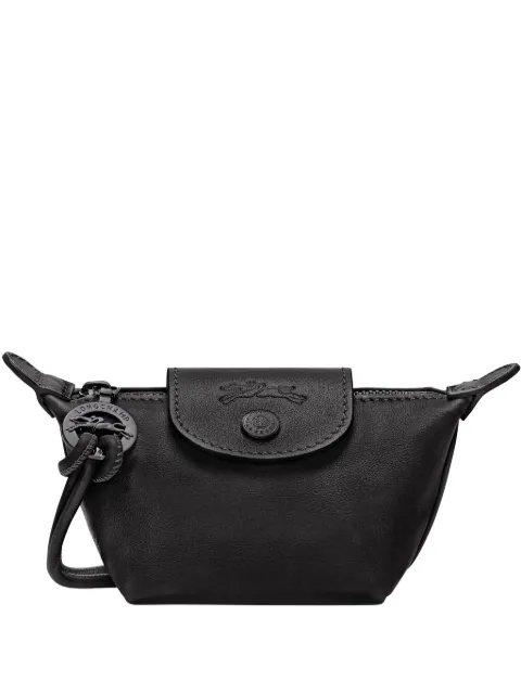 Longchamp embossed leather pouch