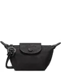 Longchamp embossed leather pouch - Black