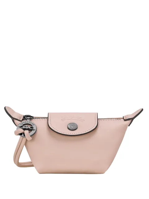 Longchamp embossed leather pouch