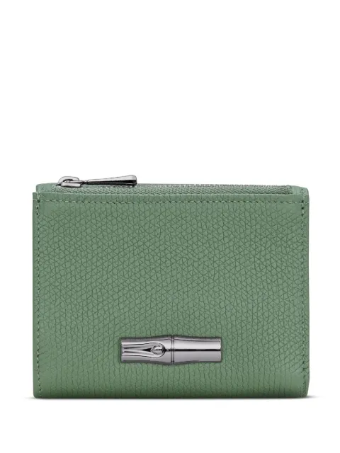Longchamp Le Roseau textured-leather zip wallet